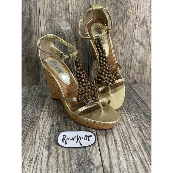 STEVE MADDEN Womens Cork Platform Wedge Sandals size 8.5 - Picture 7 of 12